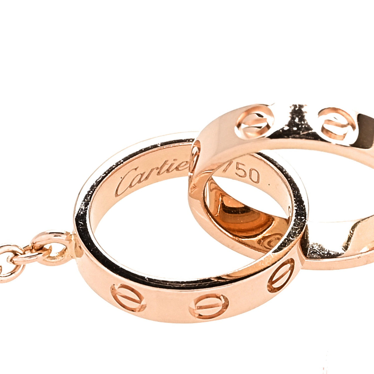 18K Pink Gold Interlocking LOVE Necklace