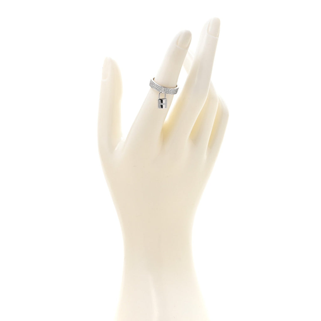 18K White Gold Diamond MM Kelly Clochette Ring 50 5.25