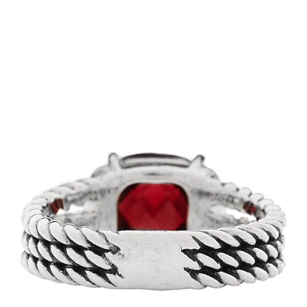 Sterling Silver Diamond Garnet 10mm Petite Wheaton Ring 54 6.75