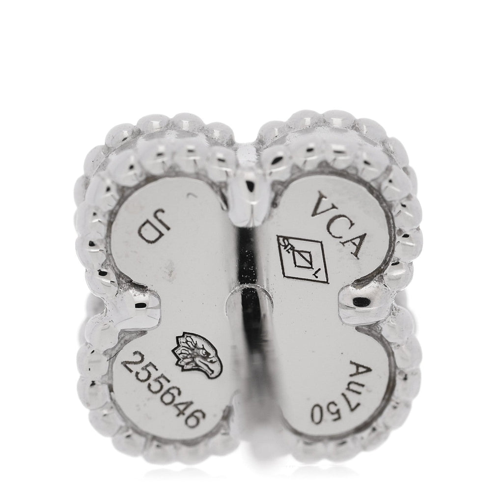 18K White Gold Mother of Pearl Sweet Alhambra Earrings