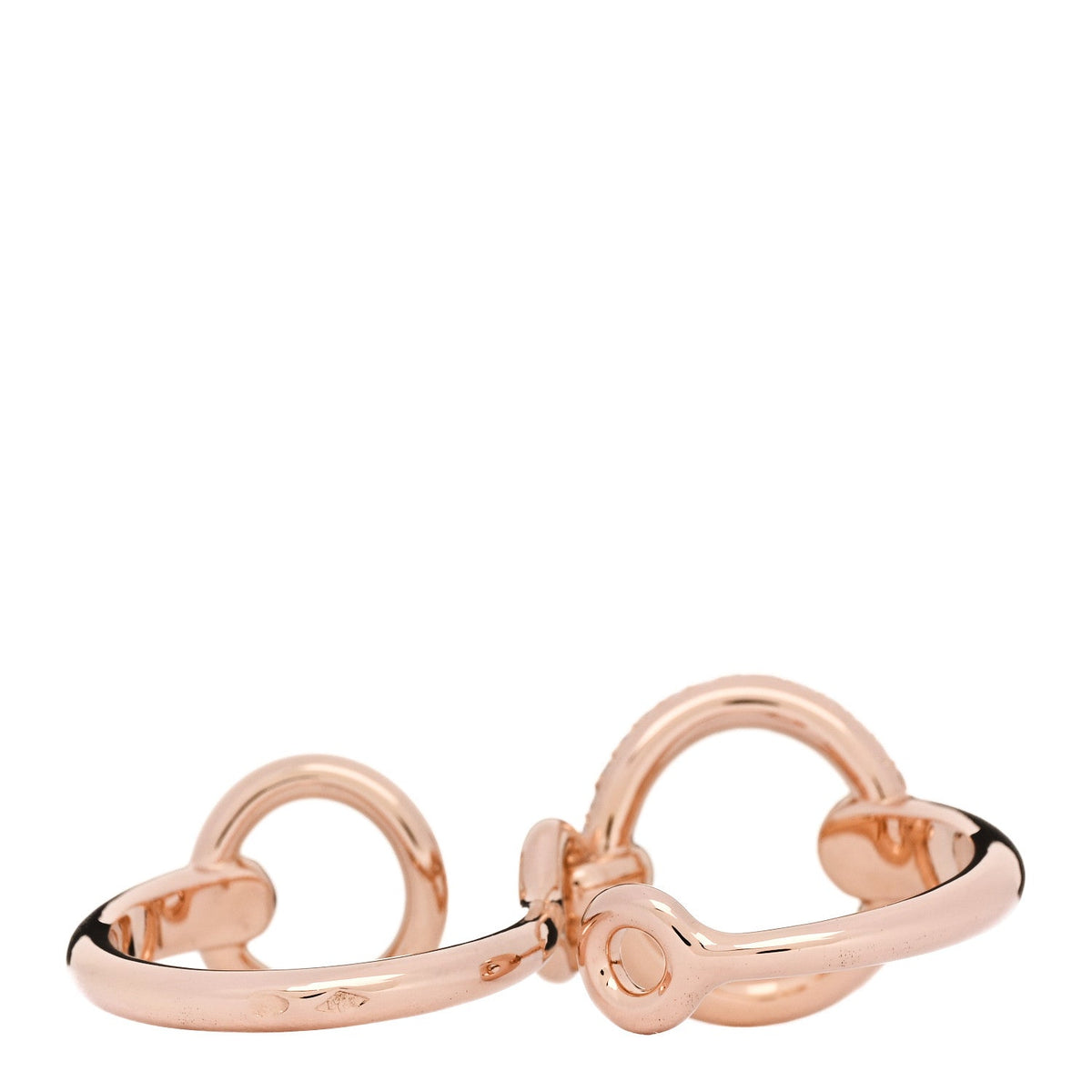 18K Rose Gold Diamond Filet d'Or Double Ring 52 6