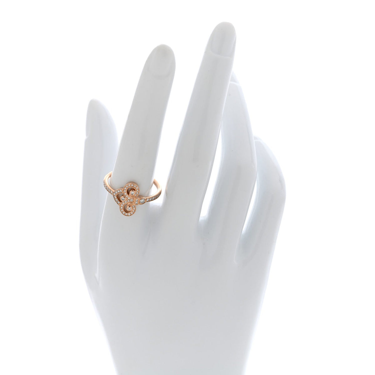 18K Rose Gold Diamond Fleur de Lis Ring 57 8