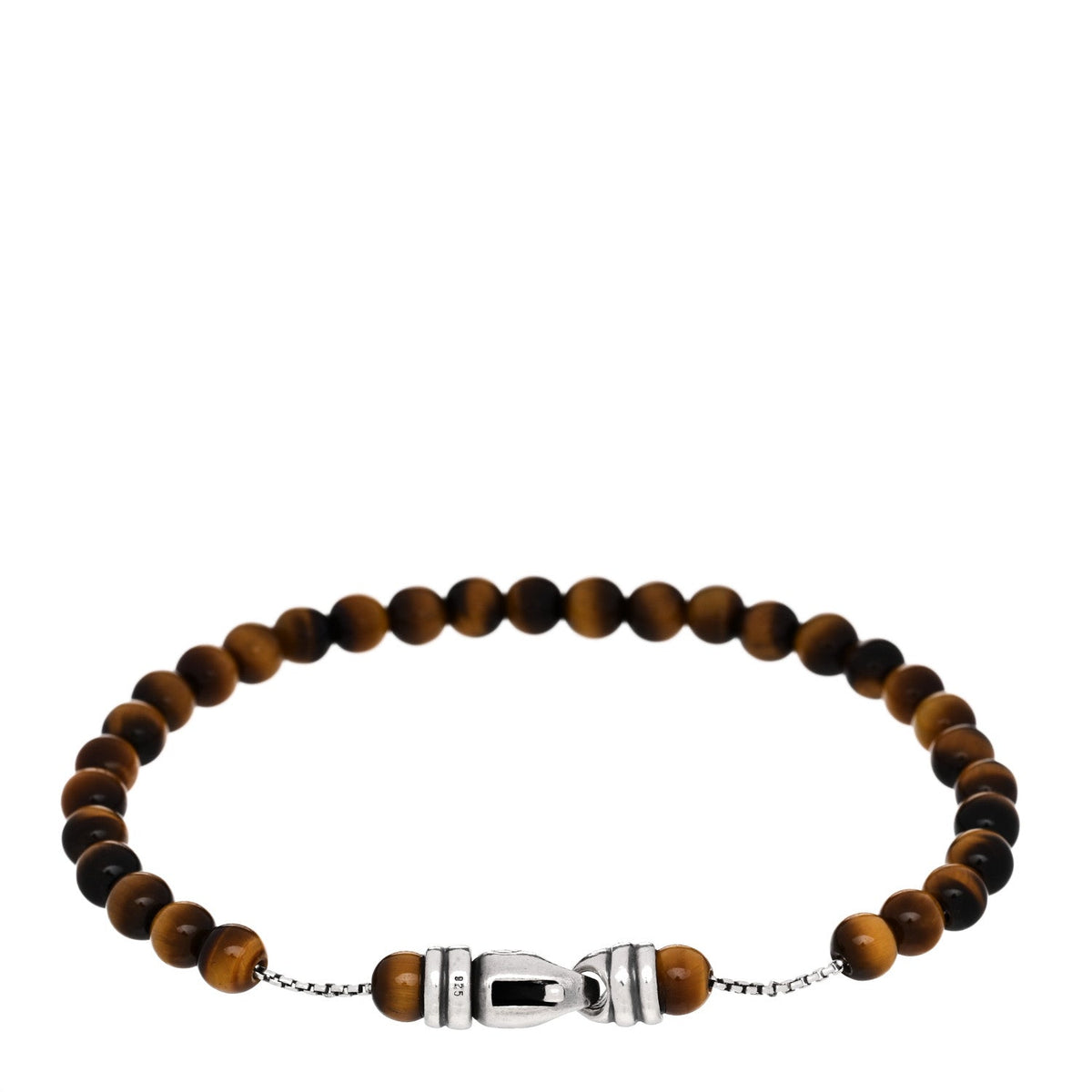Sterling Silver Tiger Eye 6mm Spiritual Beads Bracelet