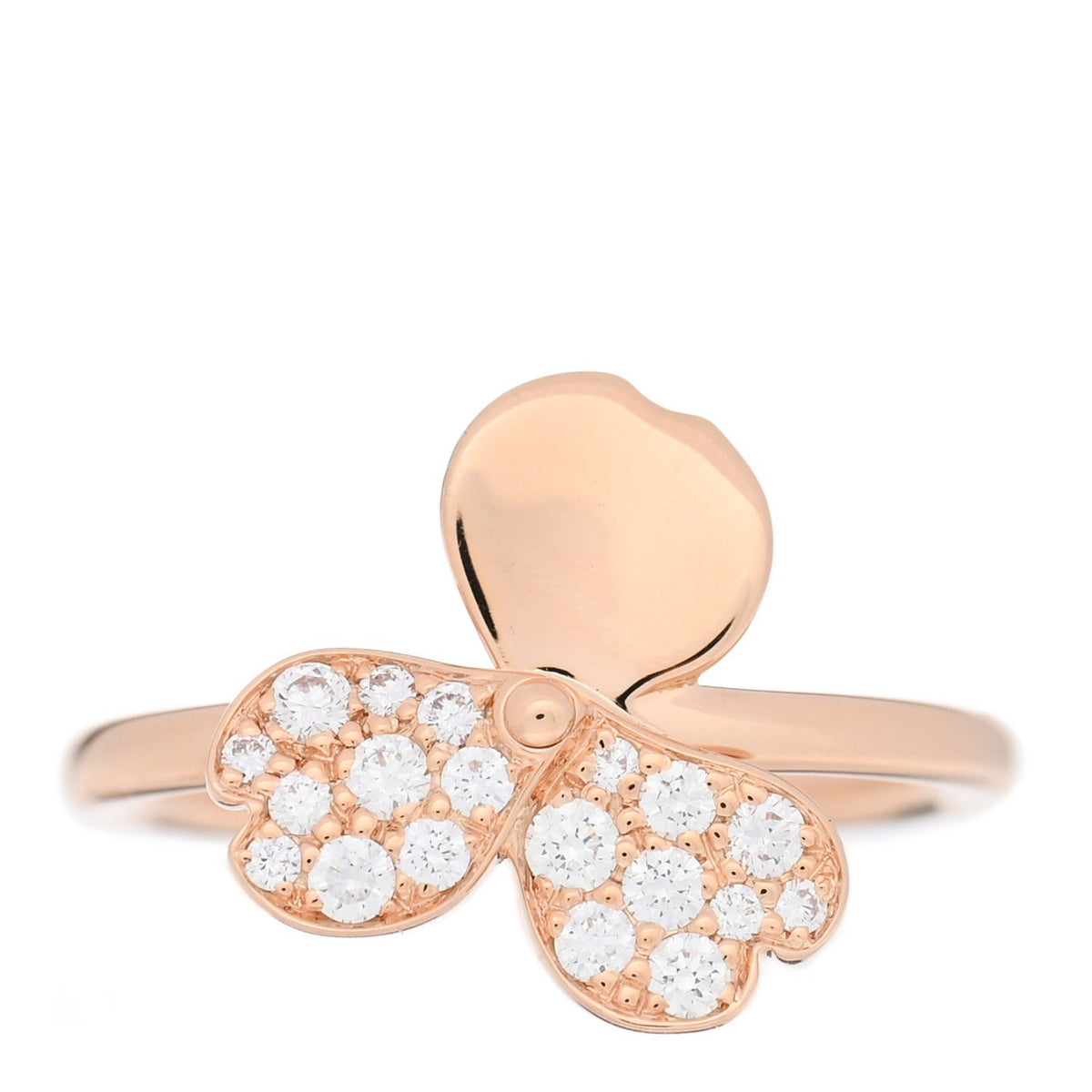 18K Rose Gold Diamond Paper Flowers Ring 47 4