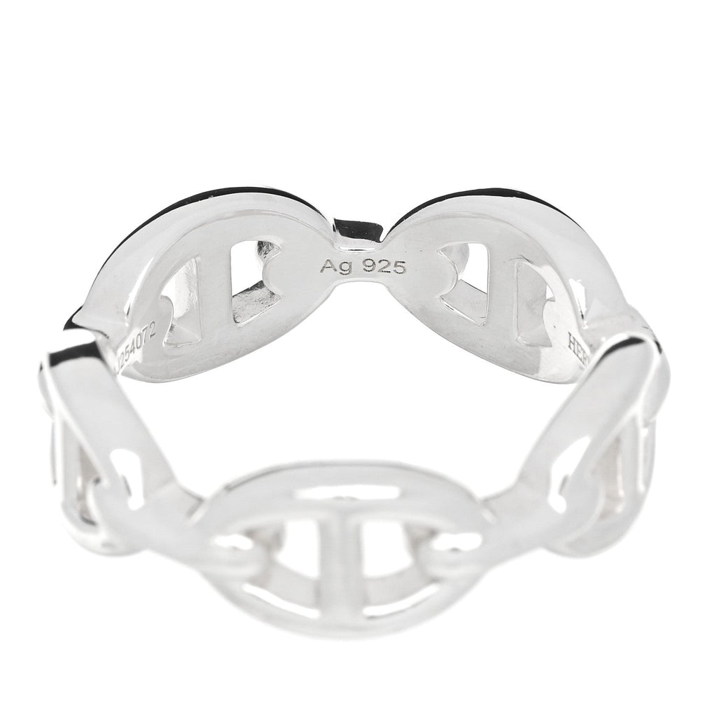 Sterling Silver PM Chaine d'Ancre Enchainee Band Ring 55 7.25