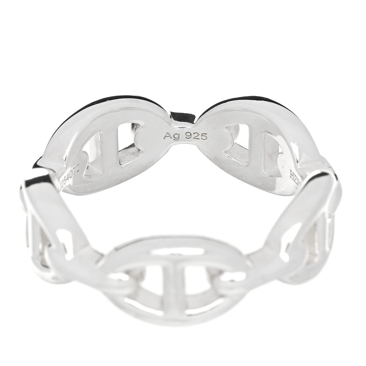 Sterling Silver PM Chaine d'Ancre Enchainee Band Ring 55 7.25