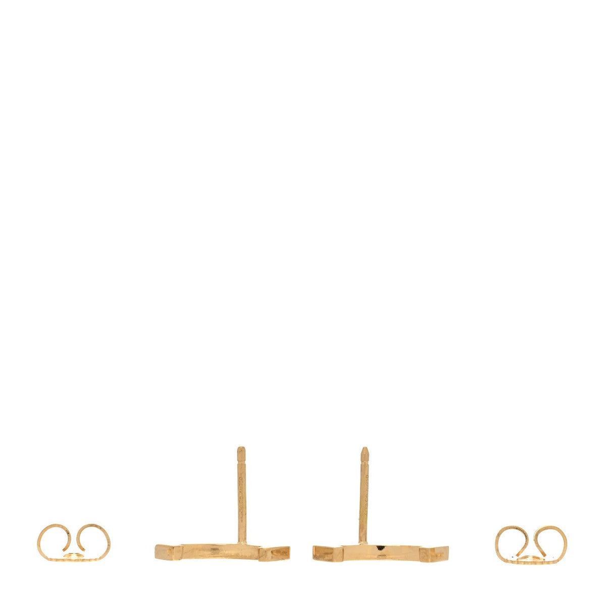 18K Yellow Gold T Smile Stud Earrings
