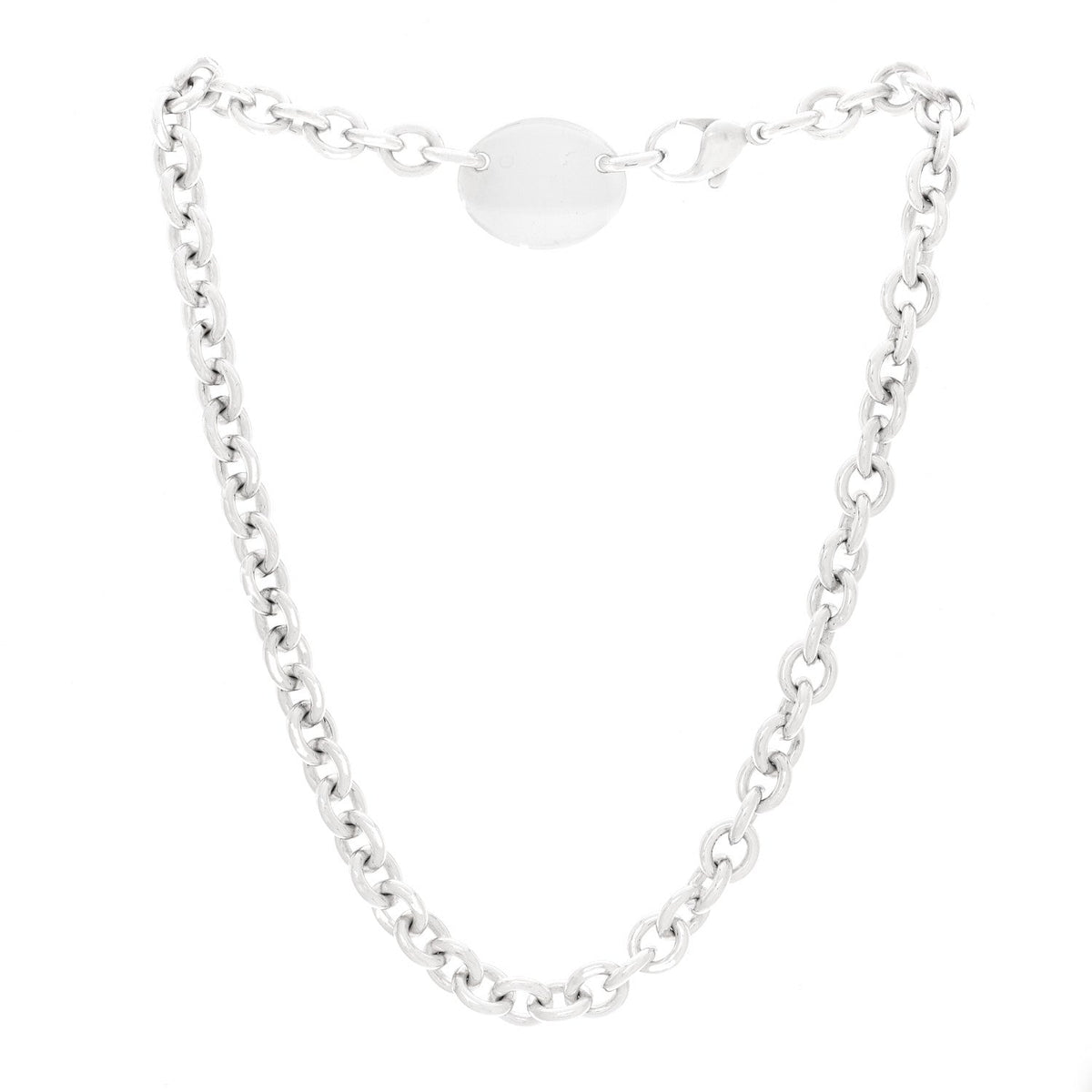 Sterling Silver Return to Tiffany Oval Tag Choker Necklace