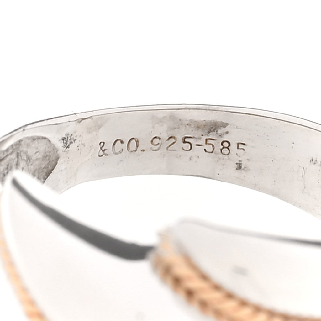 Sterling Silver 18K Yellow Gold Wave Ring 48 4.5
