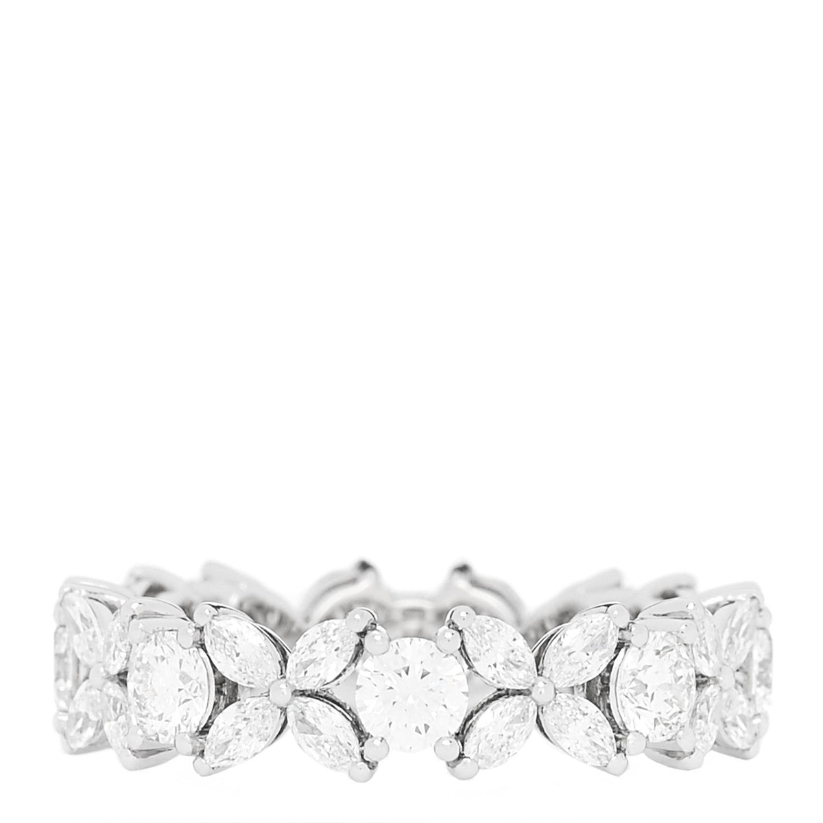 Platinum Diamond Victoria Alternating Band Ring 52 6