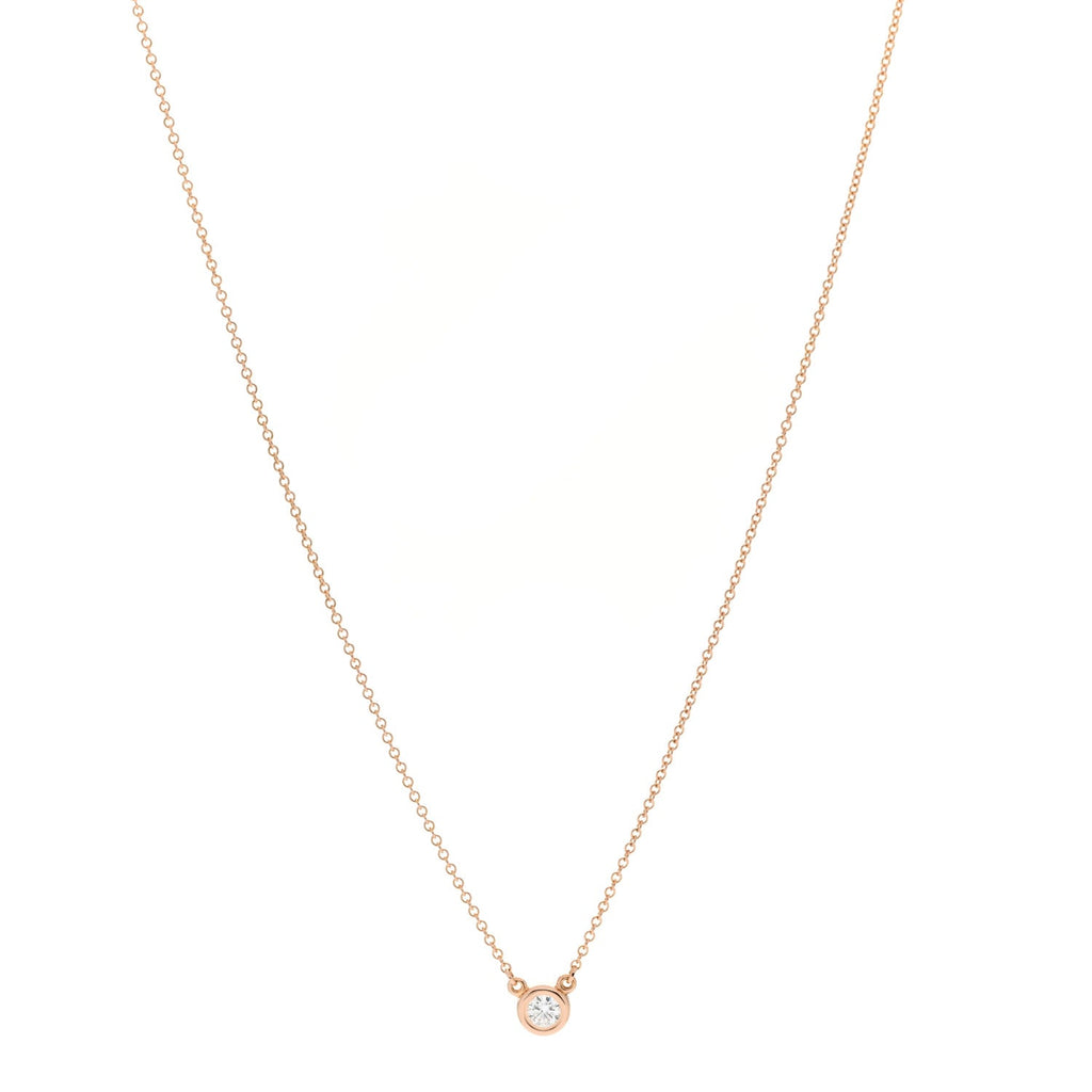 18K Rose Gold Diamond .17ct Elsa Peretti Diamonds by the Yard Pendant Necklace