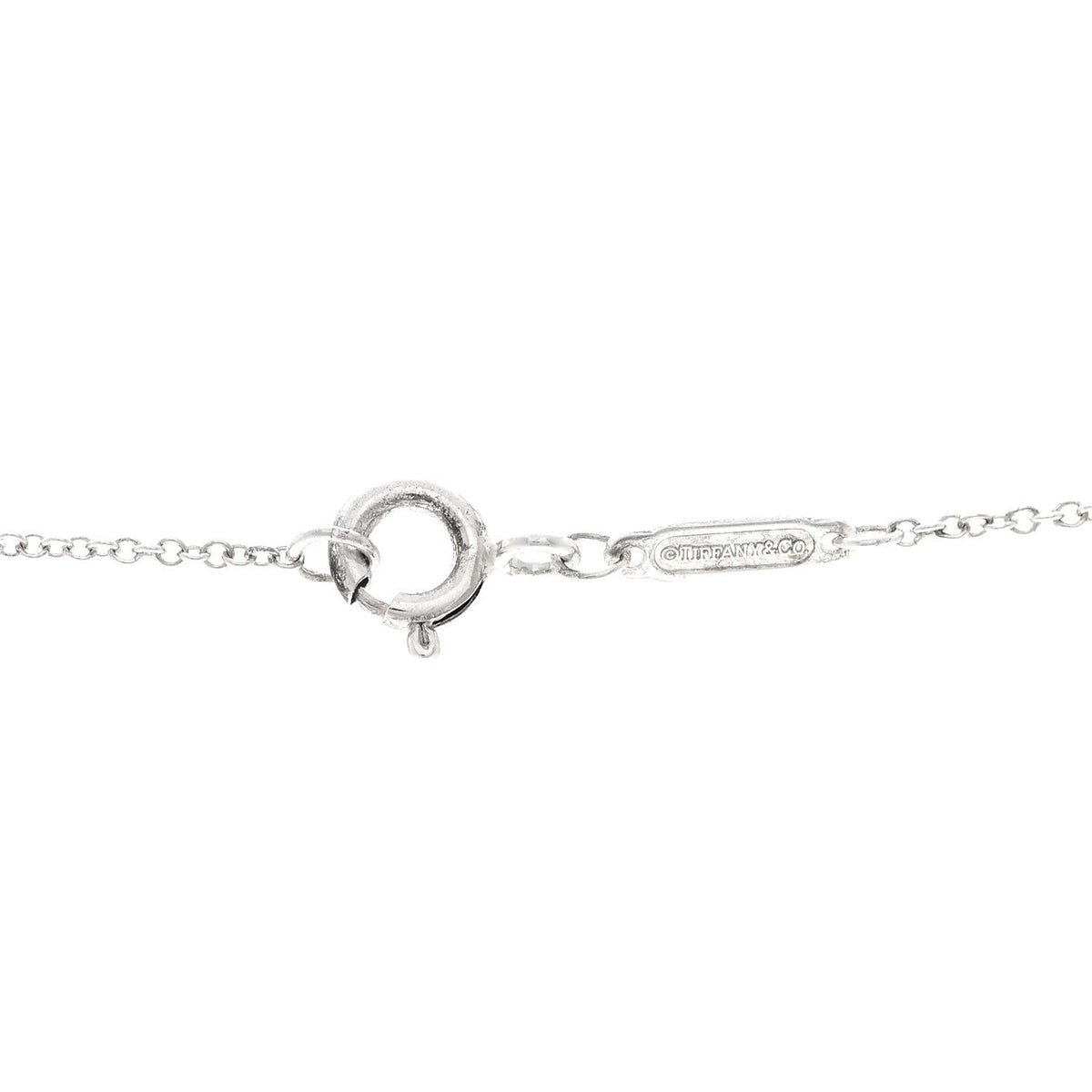 Sterling Silver Enamel Return to Tiffany Double Heart Tag Pendant Necklace Blue