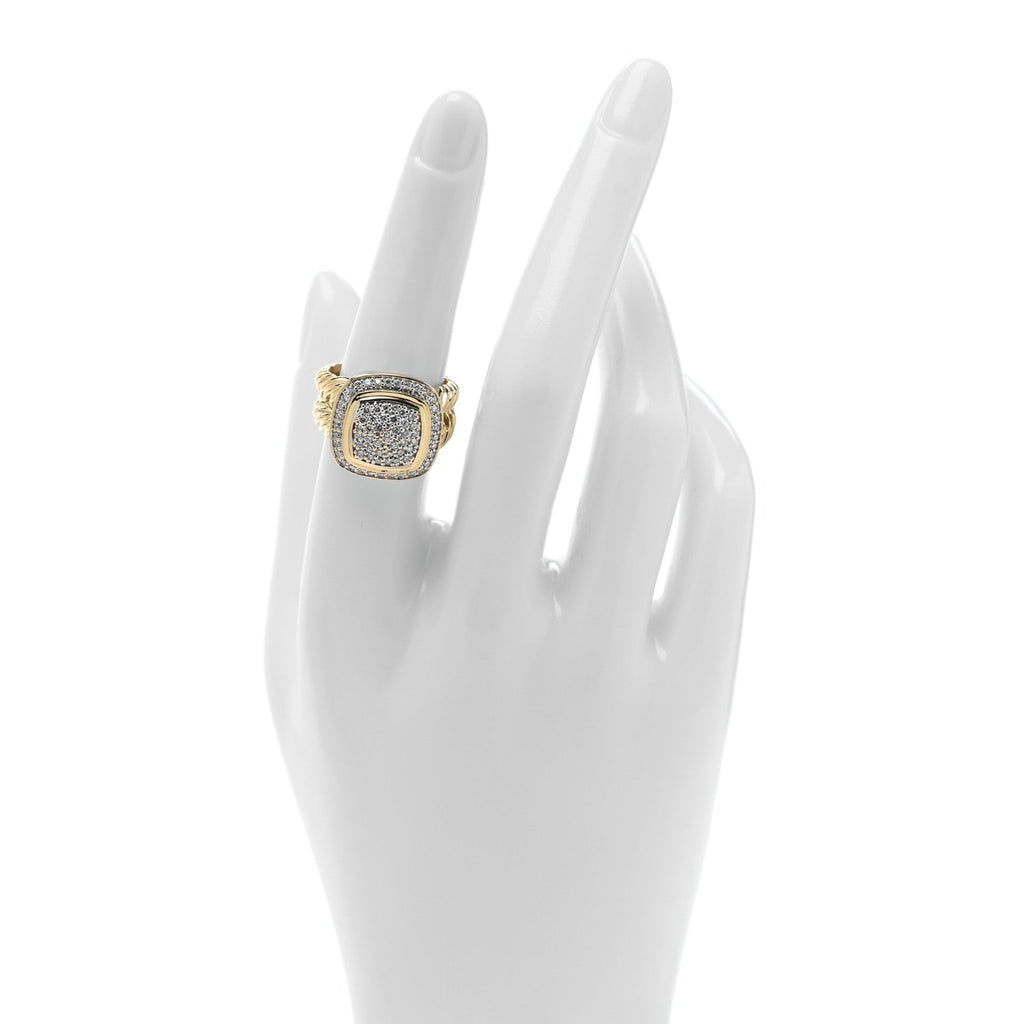 18K Yellow Gold Diamond 11mm Pave Albion Ring 54 6.75