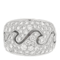 18K White Gold Diamond Pave Wave Ring 52 6