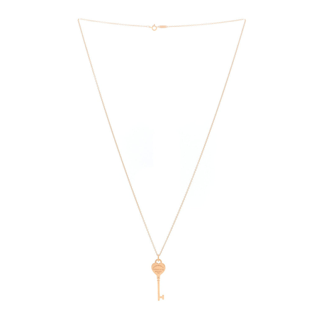 18K Rose Gold Return To Tiffany Heart Key Pendant Necklace