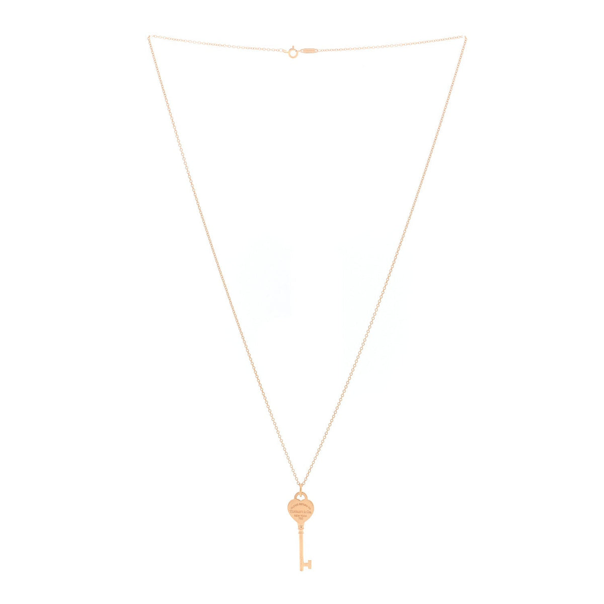 18K Rose Gold Return To Tiffany Heart Key Pendant Necklace