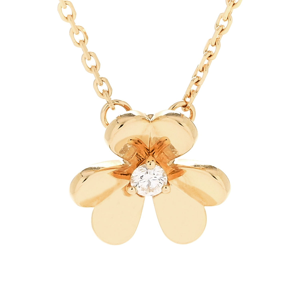 18K Yellow Gold Diamond Mini Frivole Pendant Necklace