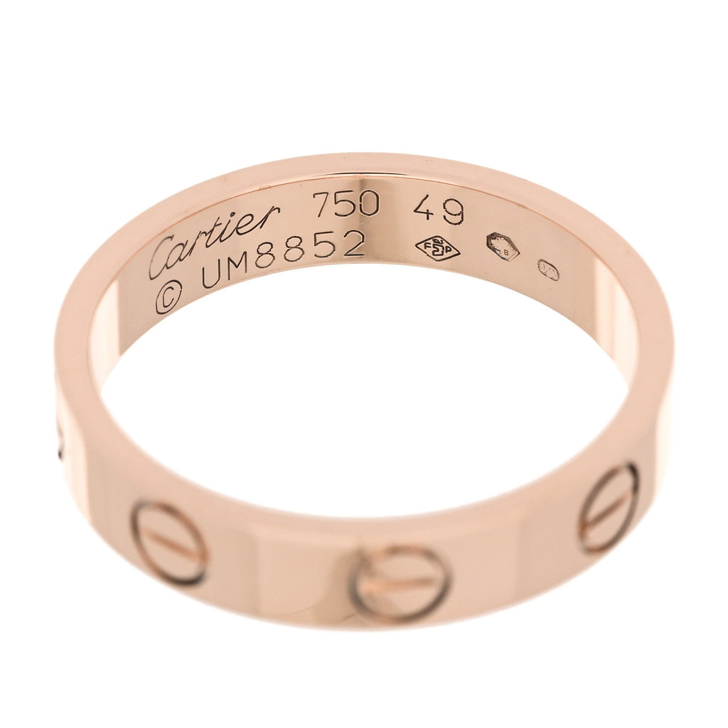 18K Pink Gold 3.5mm LOVE Wedding Band Ring 49 4.75