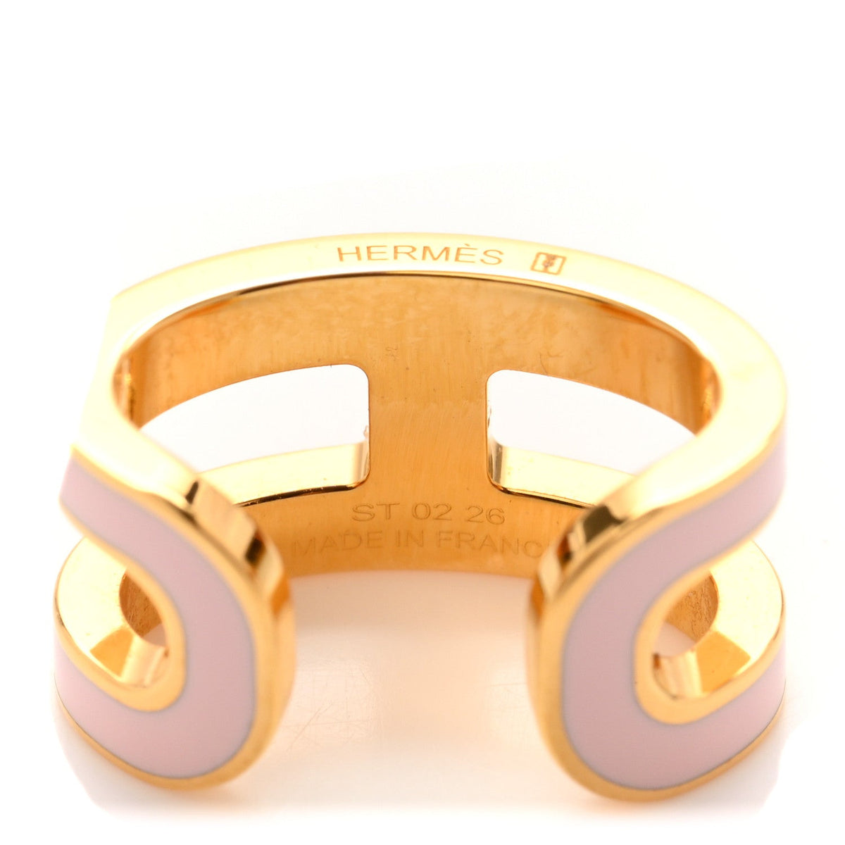 Gold Lacquered Pop H Ear Cuff Black