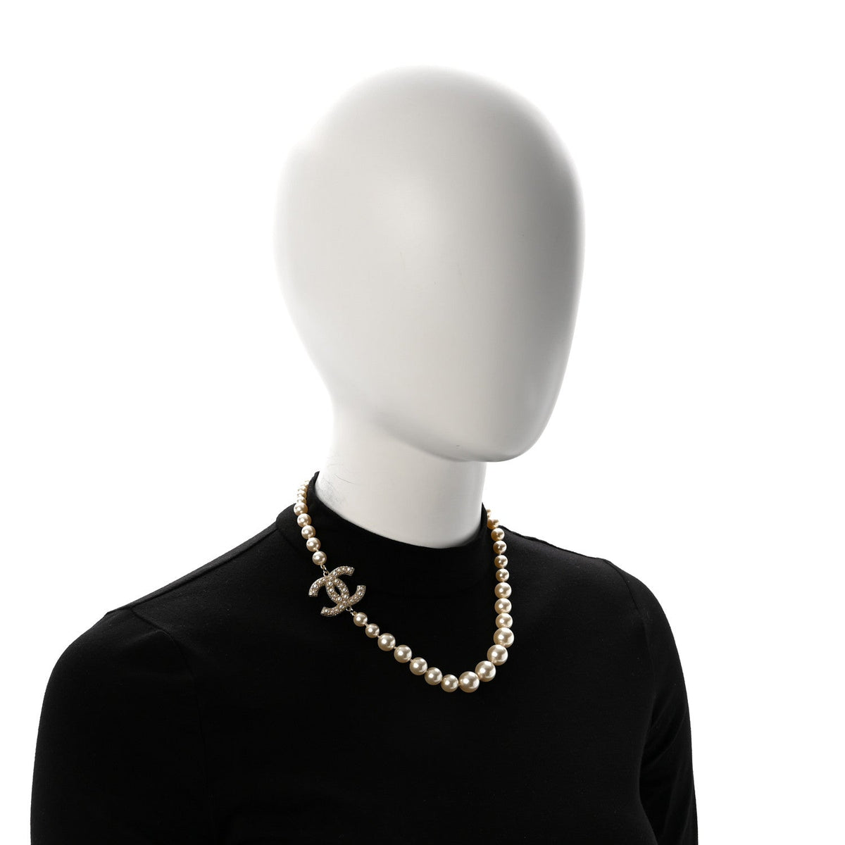 Pearl CC 100th Anniversary Necklace Light Gold