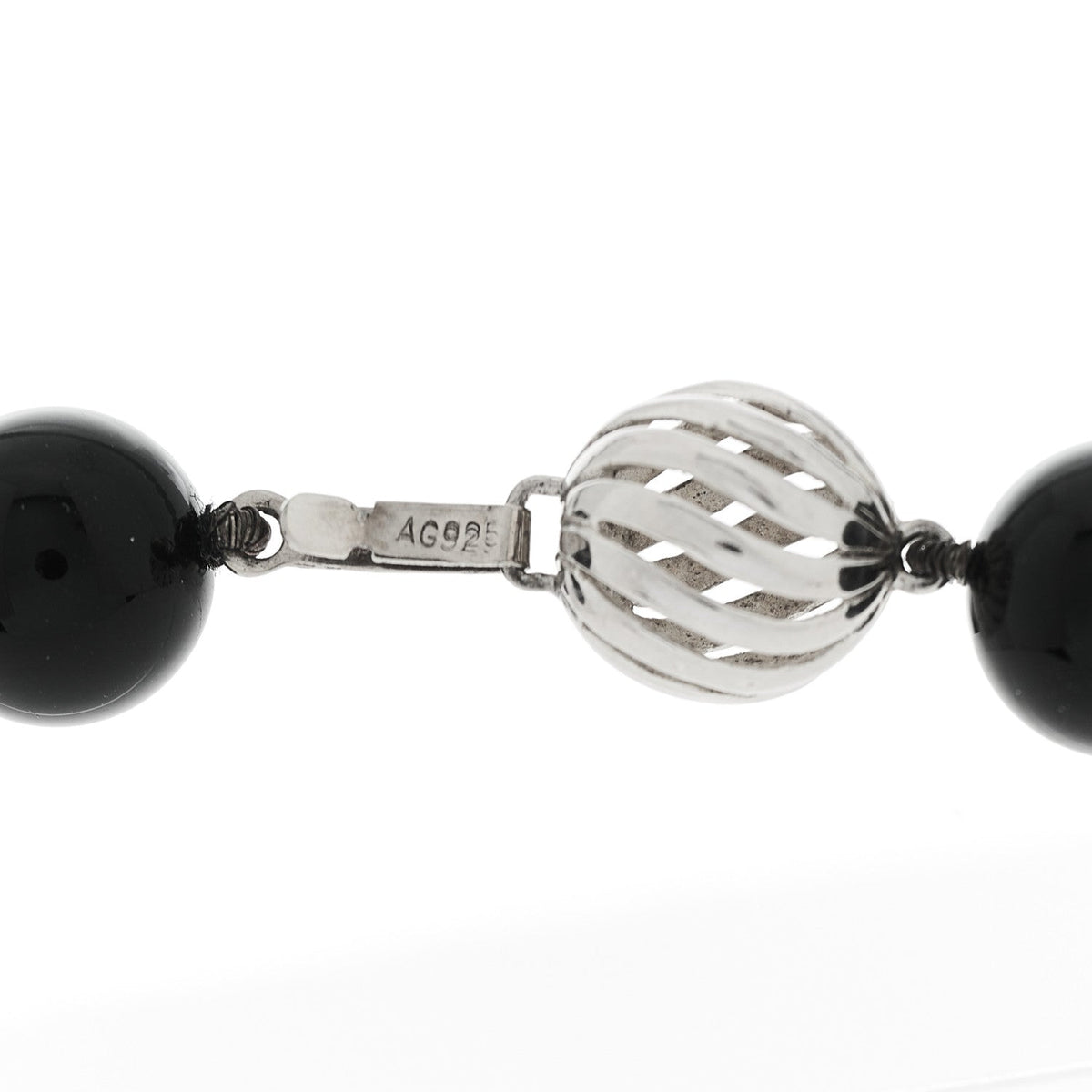 Sterling Silver Black Onyx 10mm Paloma Picasso Bead Necklace