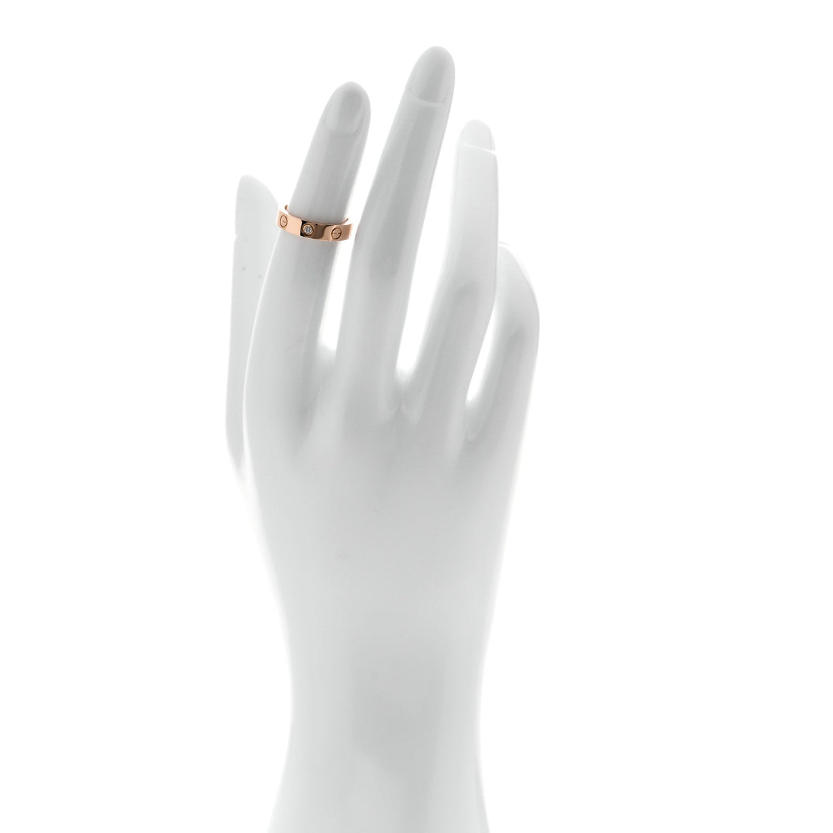 18K Pink Gold Diamond 4mm LOVE Wedding Band Ring 47 4