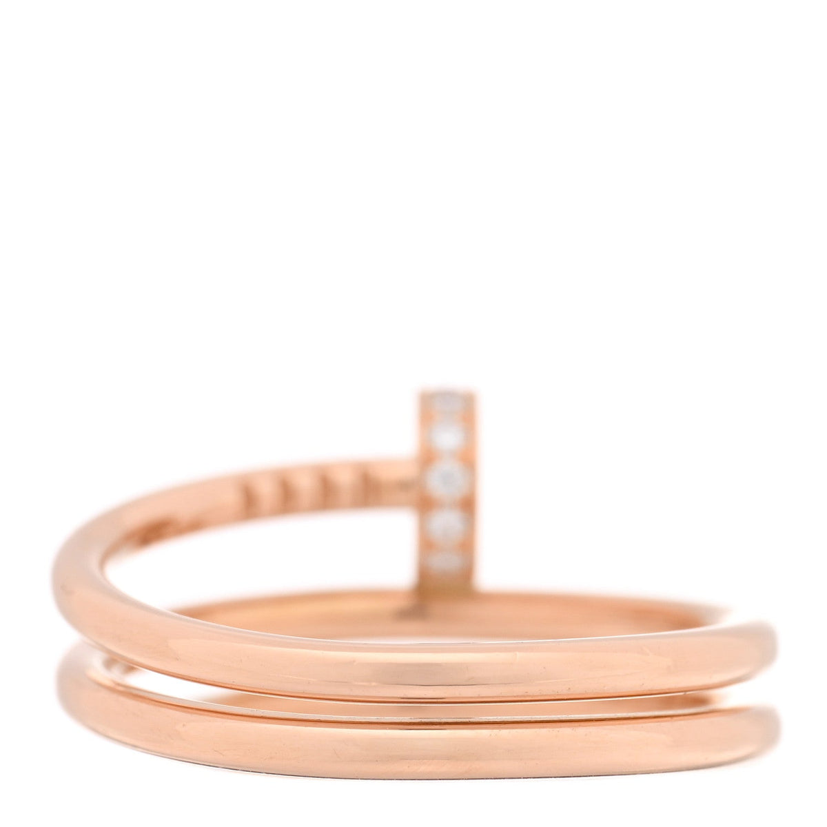 18K Pink Gold Diamond Double Juste Un Clou Ring  54 7