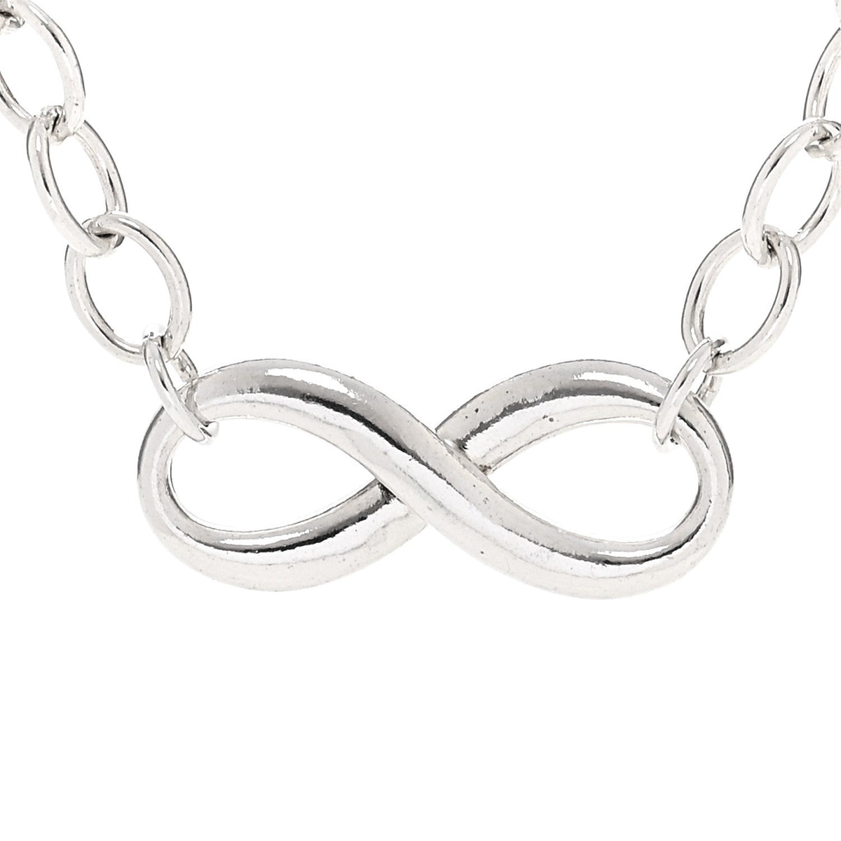 Sterling Silver Narrow Infinity Link Necklace