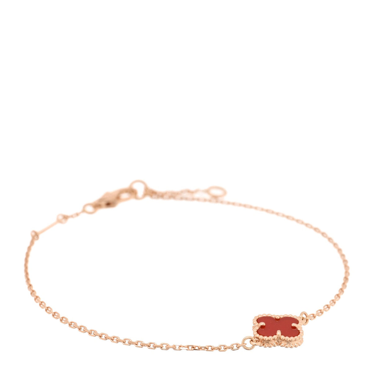 18K Rose Gold Carnelian Sweet Alhambra Bracelet