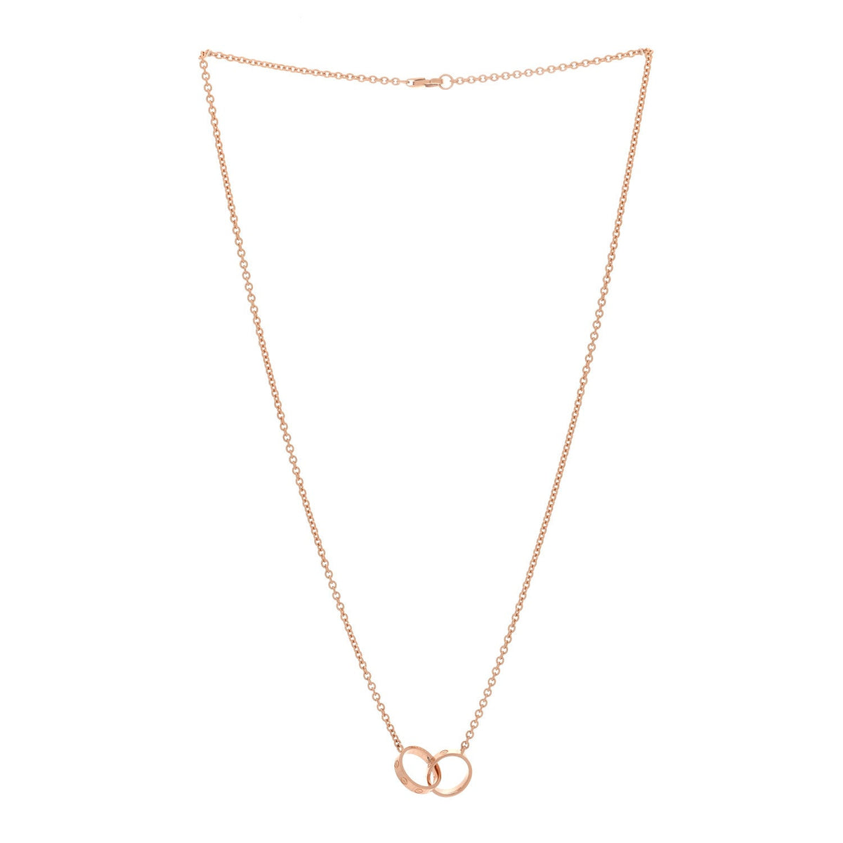 18K Pink Gold Interlocking LOVE Necklace