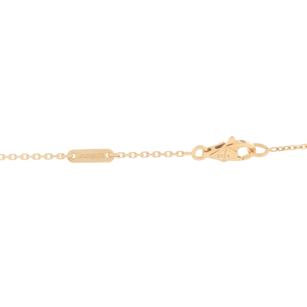 18K Rose Gold Carnelian Sweet Alhambra Pendant Necklace