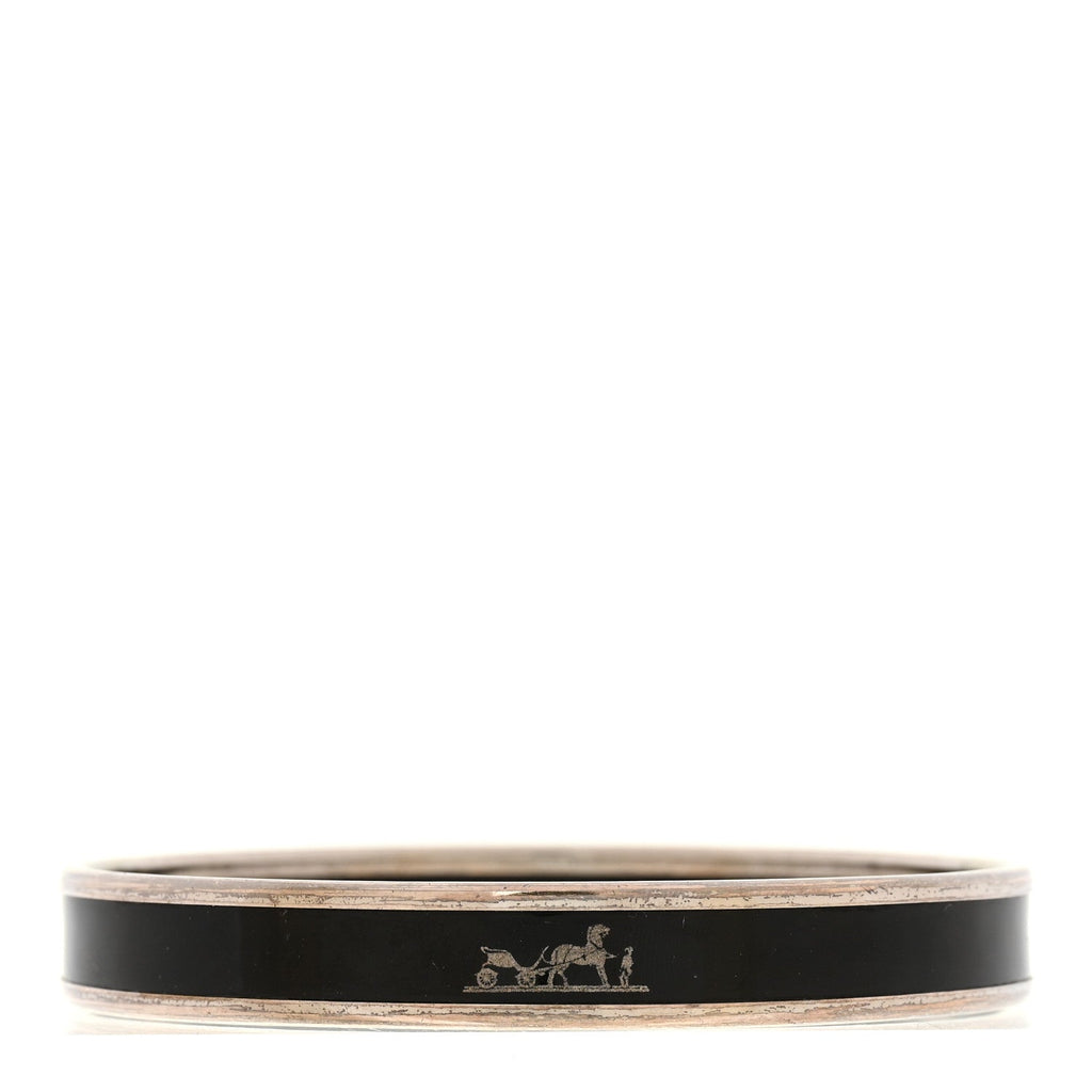 Enamel Printed Narrow Caleche Bracelet 70 Black