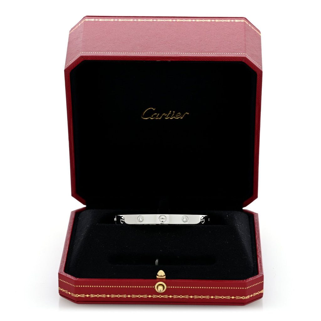 18K White Gold 4 Diamond LOVE Bracelet 16