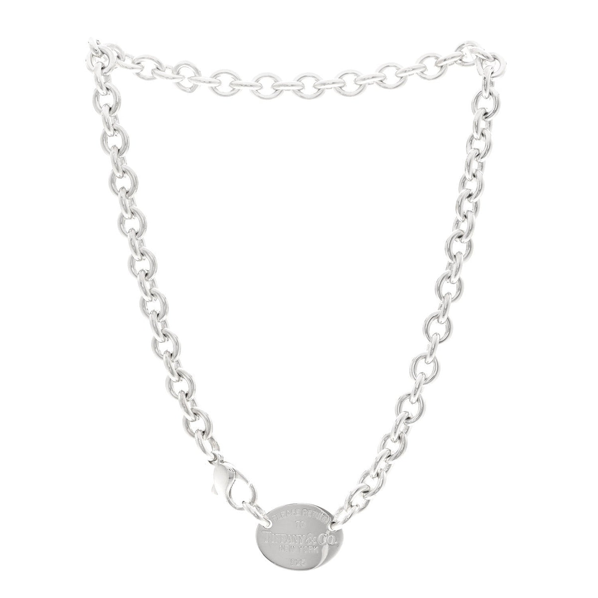 Sterling Silver Return to Tiffany Oval Tag Choker Necklace