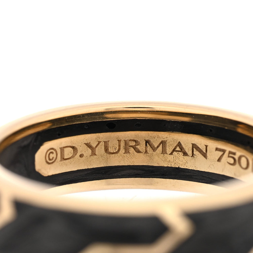 18K Yellow Gold 6mm Forged Carbon Band Ring 53 6.5