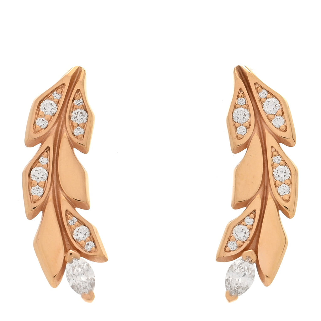 18K Rose Gold Diamond Victoria Vine Climber Earrings