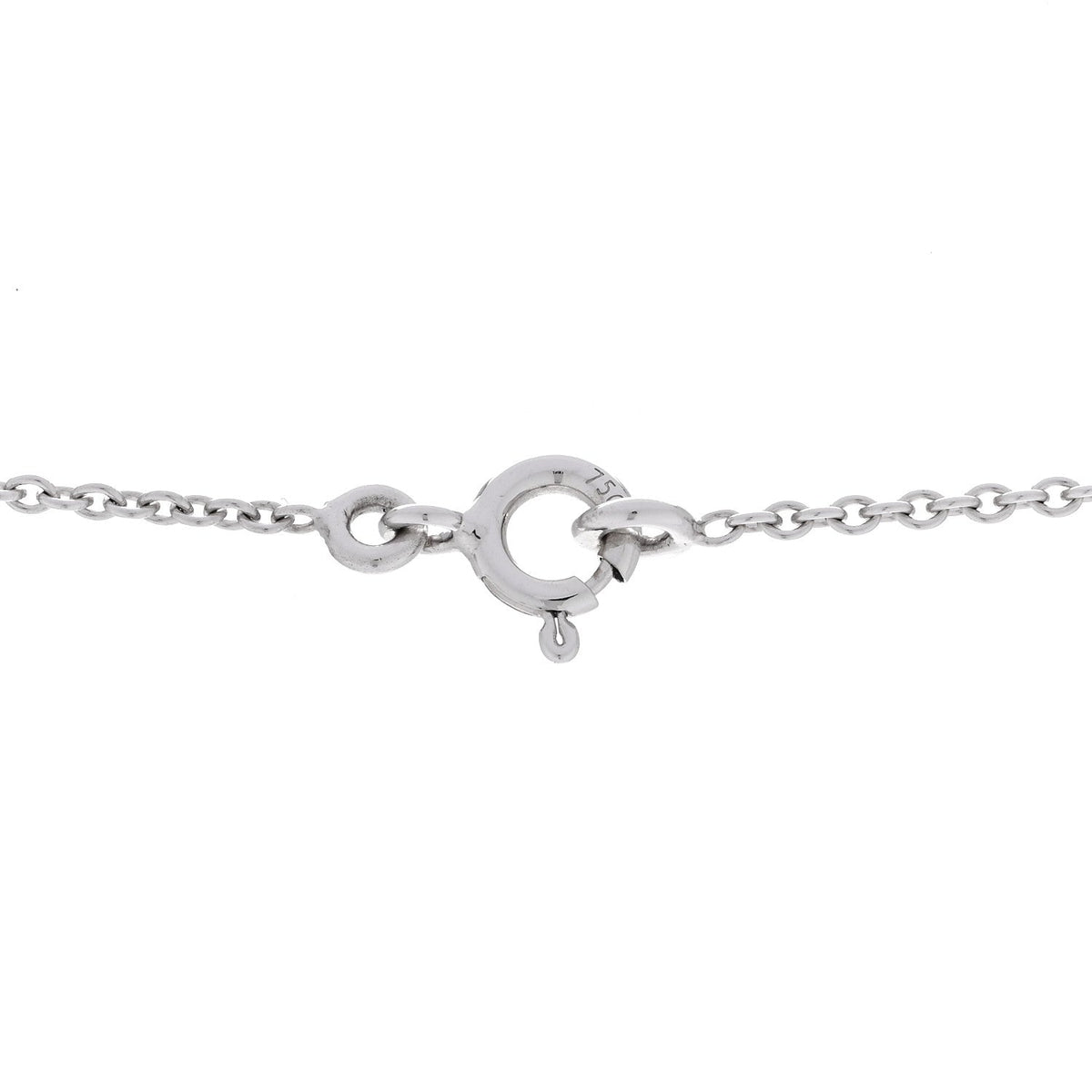 18K White Gold Diamond PM Chaine d'Ancre Enchainee Necklace