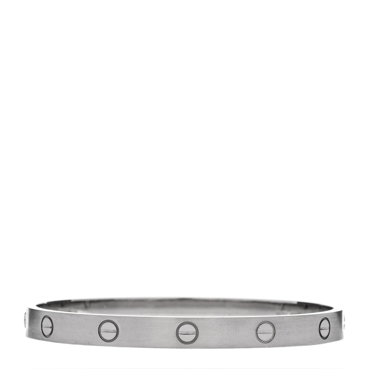 18K White Gold Brushed Finish LOVE Bracelet 18