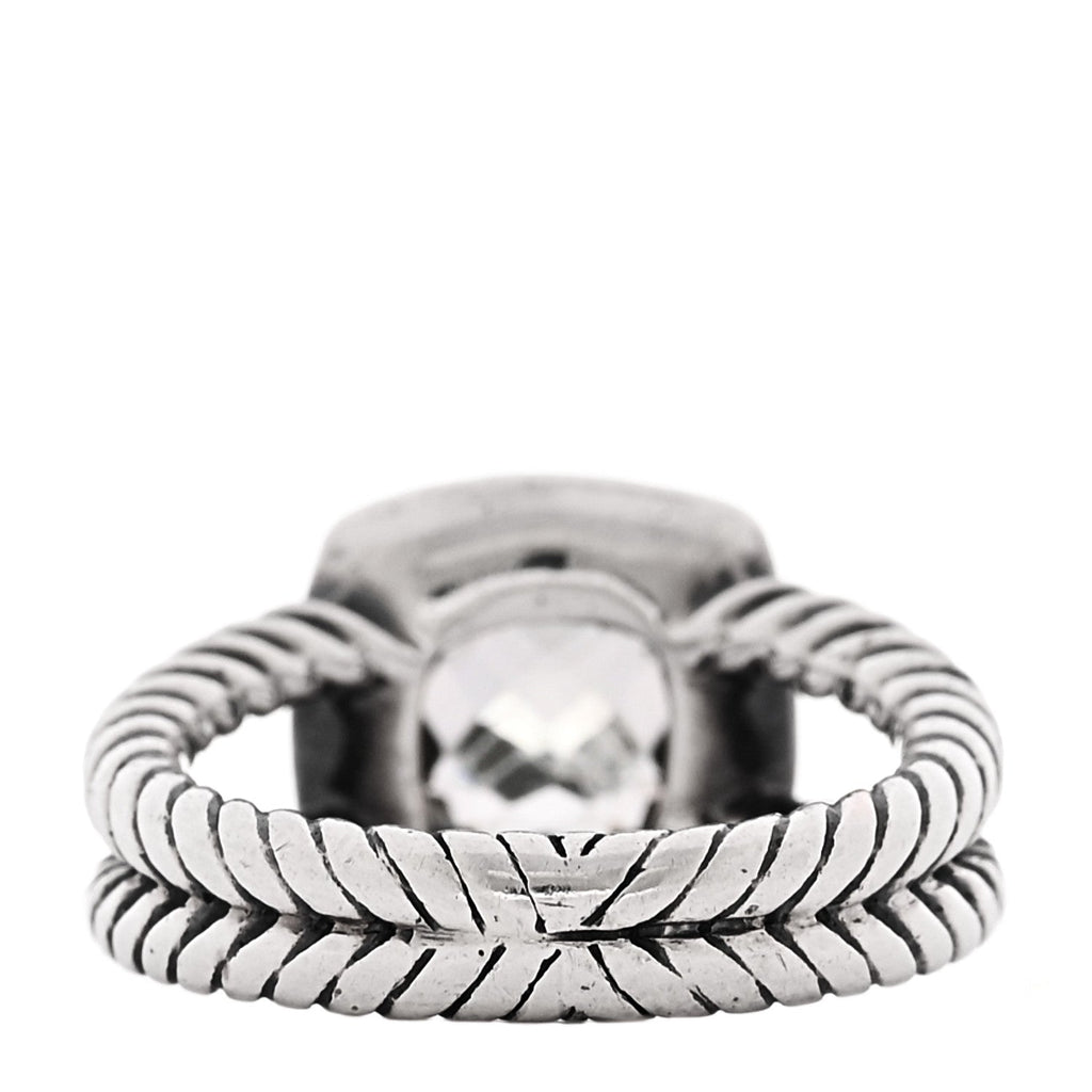 Sterling Silver Diamond Prasiolite 7mm Petite Albion Ring 48 4.5