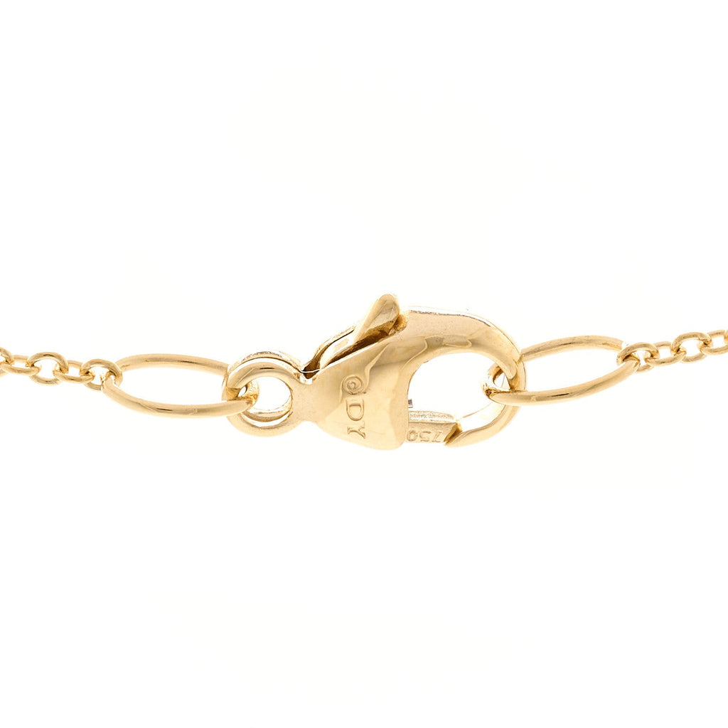 18K Yellow Gold Diamond Cable Heart Pave Pendant Necklace