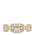 18K Yellow Gold Diamond 7mm Stax Single Row Chain Link Ring 56 7.75