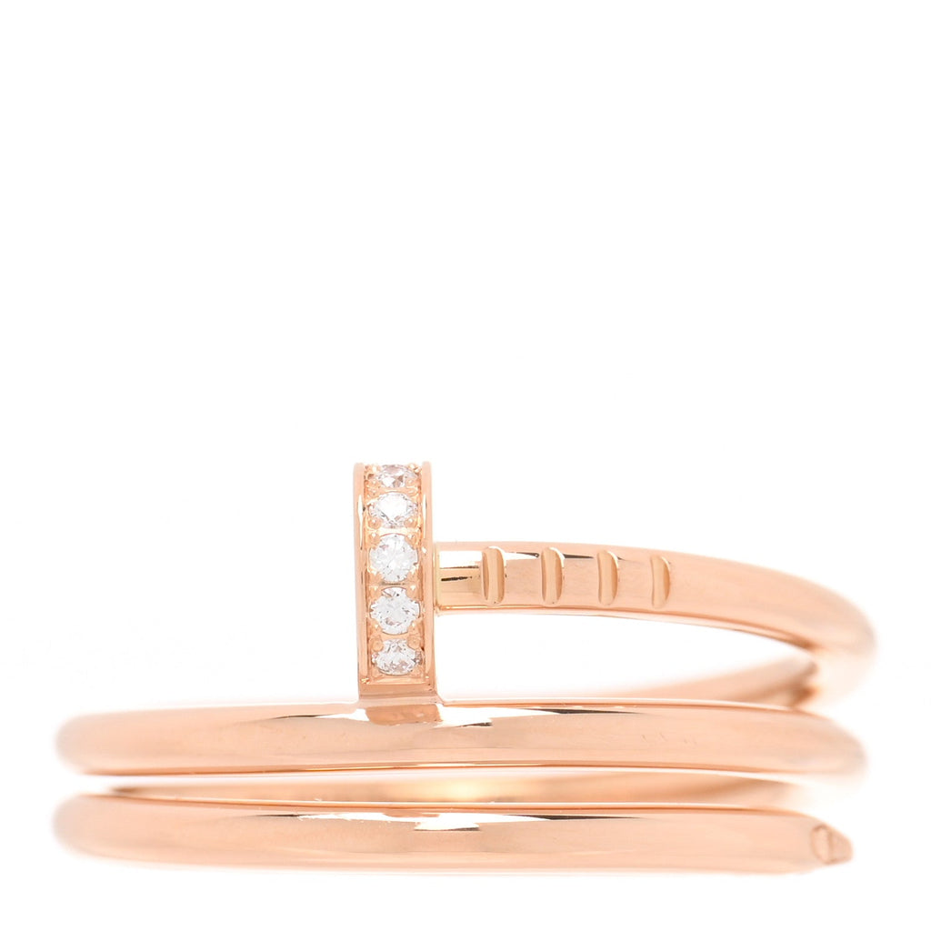 18K Yellow Gold Diamond Juste Un Clou Wrap Ring 58 8.25