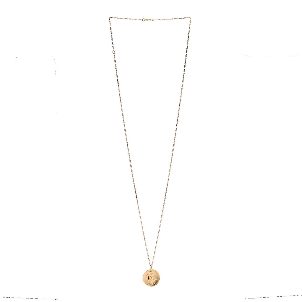 18K Yellow Gold Zodiac Virgo Pendant Necklace