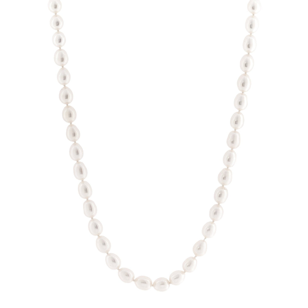 Sterling Silver Freshwater Cultured Pearl 6.5-7mm Strand Necklace