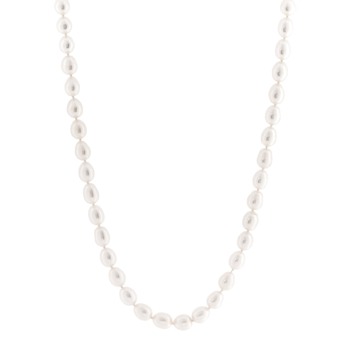 Sterling Silver Freshwater Cultured Pearl 6.5-7mm Strand Necklace