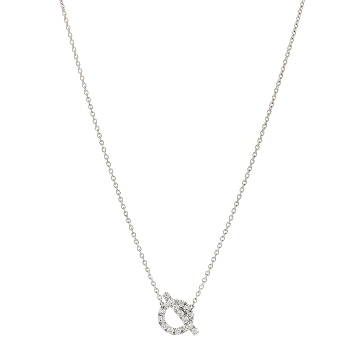 18K White Gold Diamond Finesse Pendant Necklace