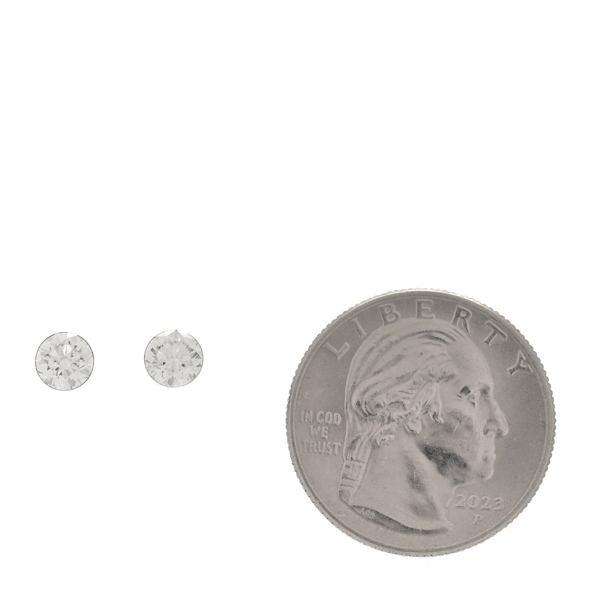 X PHARRELL Platinum Metal Diamond 1.17ctw TItan Stud Earrings
