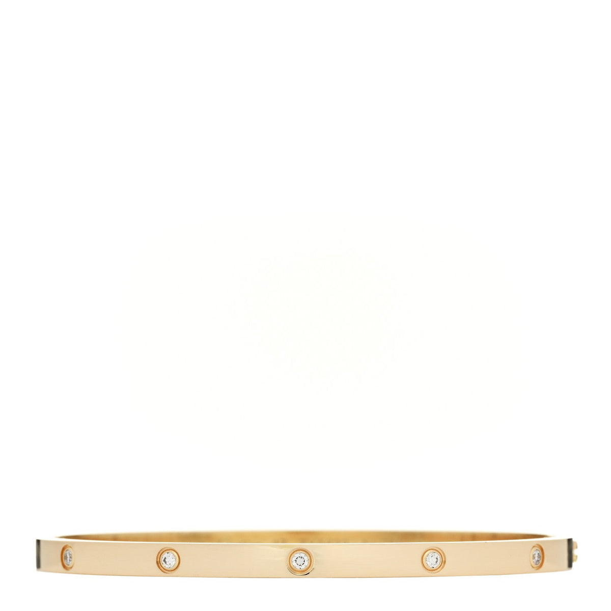 18K Yellow Gold 10 Diamond Small LOVE Bracelet 17
