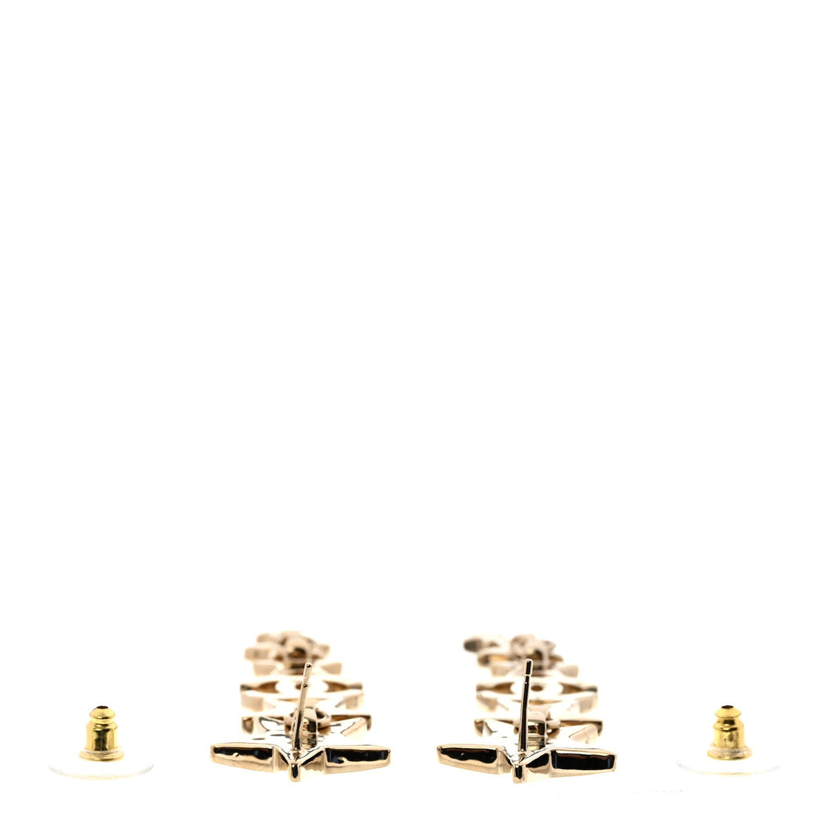 Crystal CC Star Long Drop Earrings Gold