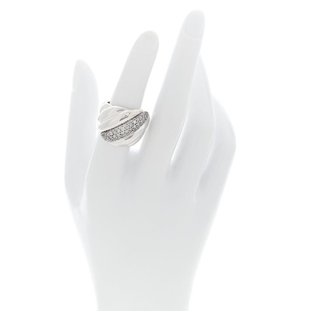 Sterling Silver Diamond Sculpted Cable Ring 51 5.75